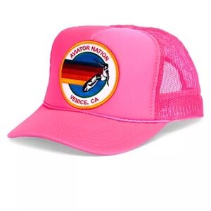NEW Aviator Nation Neon Pink Logo Trucker Hat - UNISEX